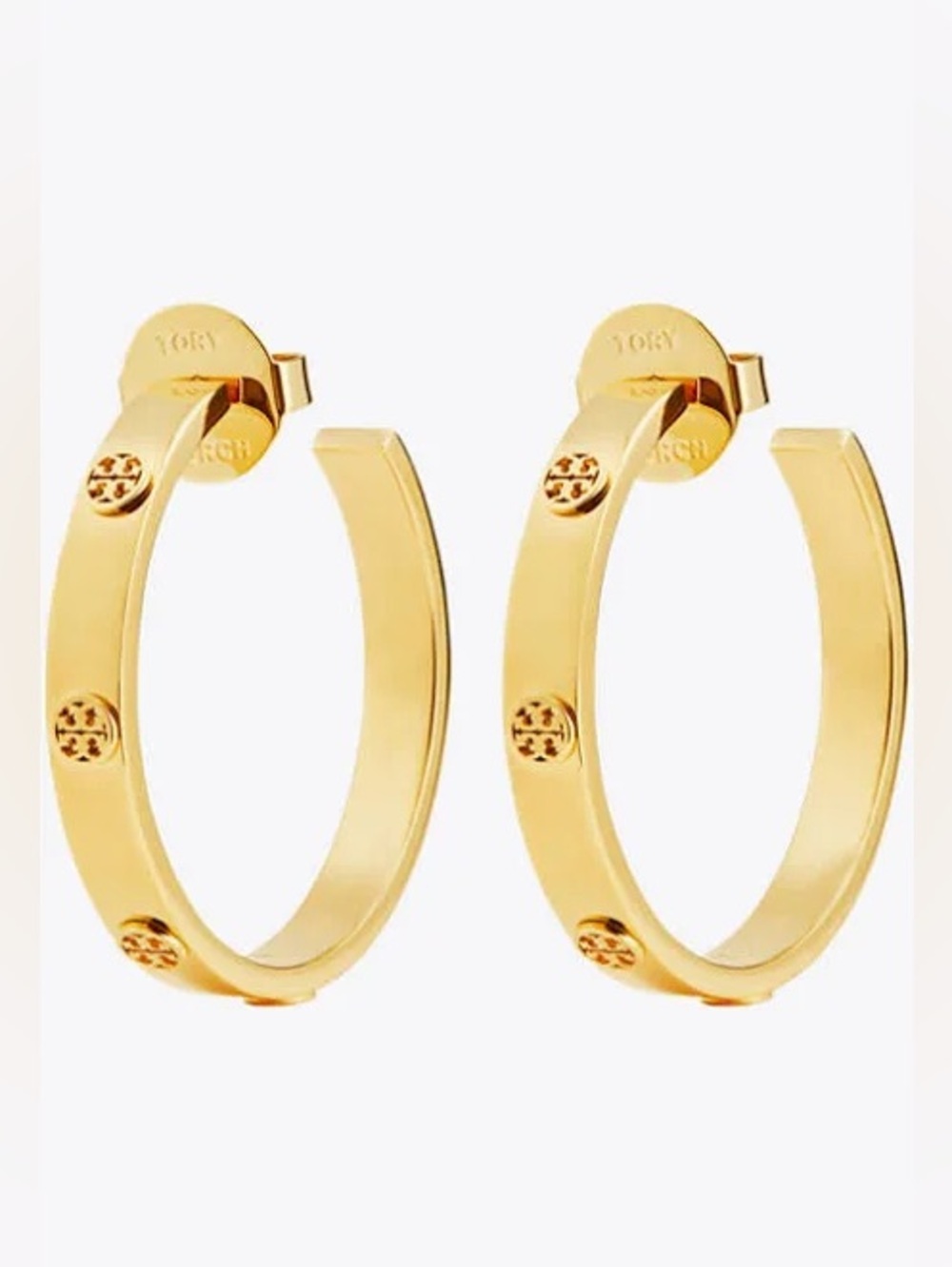 Tory Burch Icon Hoop Earrings Gold